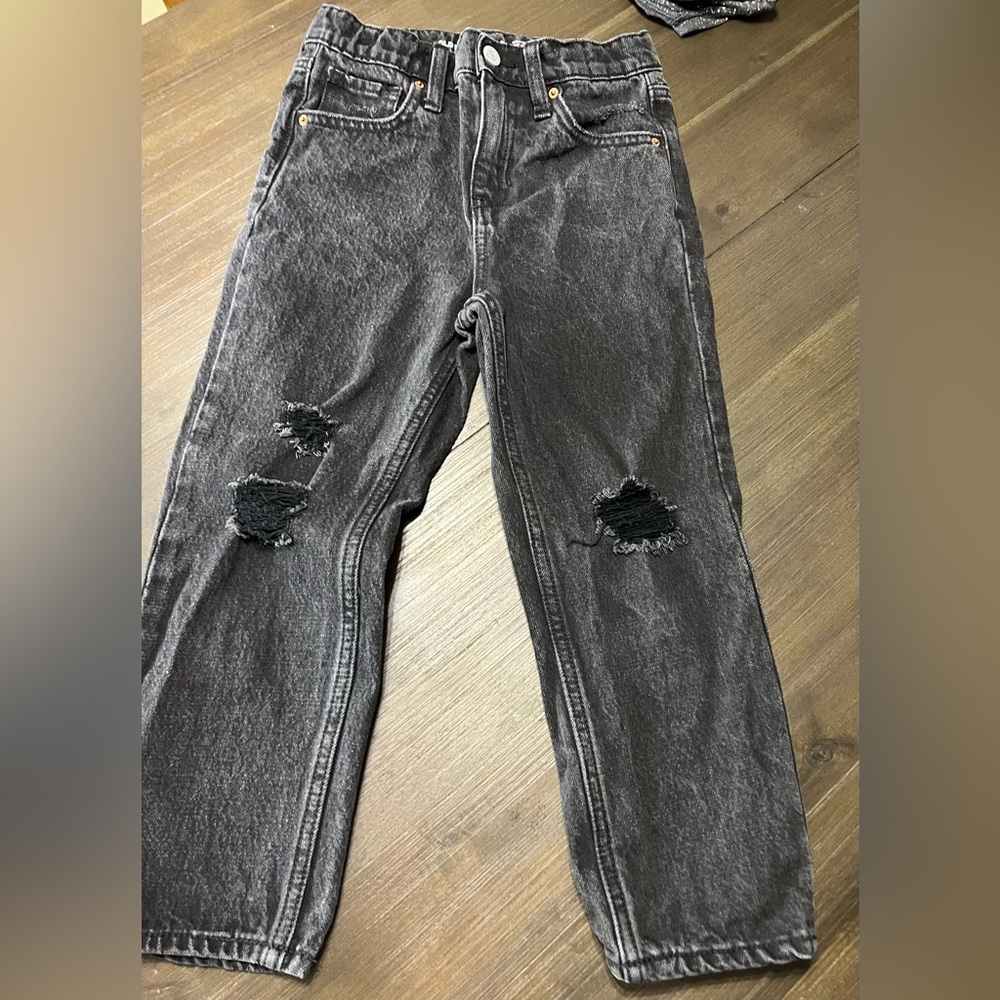 OLD NAVY SIZE 7 HIGH RISE SLOUCHY STRAIGHT BUILT-in tough, adjustable waist